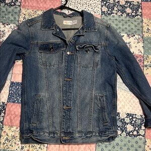 wonder nation Blue Denim Jacket - Men's Lightweight Shirt Jacket